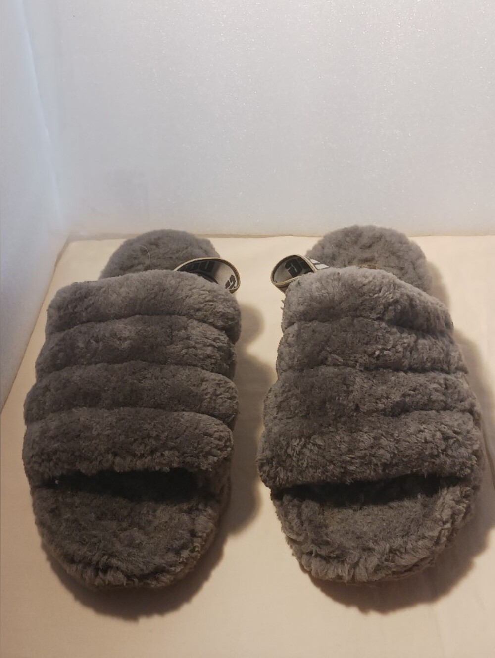 UGG Fluff Yeah Slide in Charcoal Gray Size 6